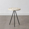 Mesa auxiliar beige y metal negro 38 X 38 X 50 cm