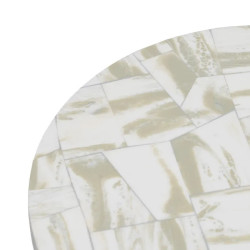 Mesa auxiliar beige y metal negro 38 X 38 X 50 cm