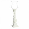 Portavelas cemento blanco y cristal 20,5 x 20,5 x 80