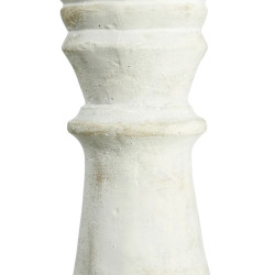 Portavelas cemento blanco y cristal 20,5 x 20,5 x 80